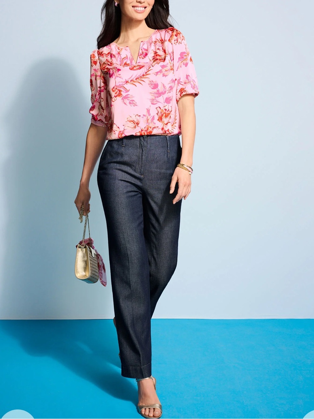 NEW* TALBOTS SOUTHAMPTON TAILORED STRAIGHT LEG PANTS - REFINED DENIM JEANS 10